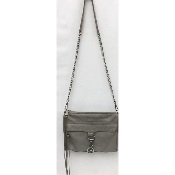 REBECCA MINKOFF BIG MAC Gray  leather / silver hardware   Crossbody/clutch purse - Picture 4 of 16